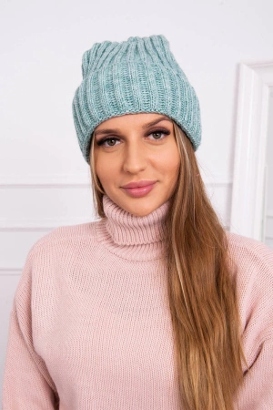 Czapka z wywinięciem Magda K293 ciemno miętowa