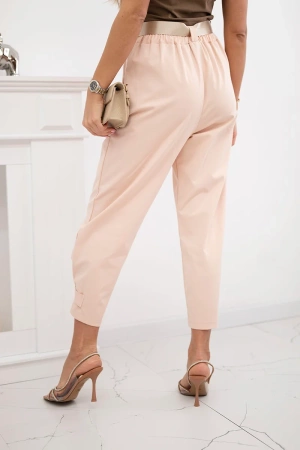 Spodnie Summer Punto z zapięciem na nogawkach morelowy