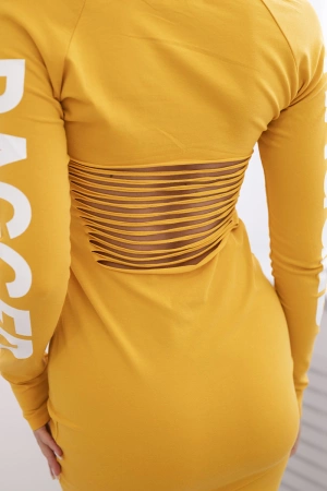 Sukienka Ragged musztardowy