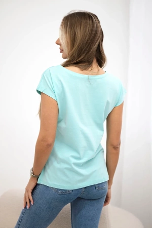 Bluzka z nadrukiem ust miętowa