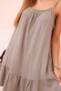 Sukienka damska muślinowa na ramiączkach z falbaną fango