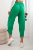 Spodnie z szeroką nogawką i kieszeniami zielone