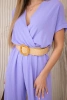 Kombinezon z ozdobnym paskiem w talii jasny fioletowy