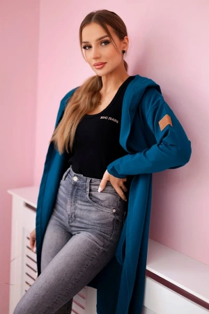 Narzutka długa z kapturem morska