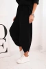Komplet damski dresowy z grubszego materiału z szerokimi nogawkami czarny