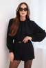 Kombinezon damski z paskiem i długim rękawem czarny