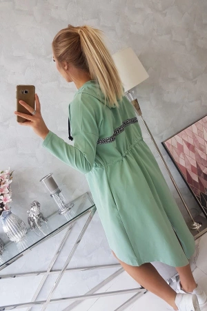 Narzutka z dłuższym tyłem ciemno miętowa