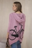 Bluza z nadrukiem roweru ciemny różowy