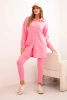 Komplet 3-częściowy bluza, top i legginsy jasny różowy