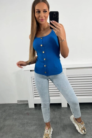 Bluzka na ramiączkach chabrowa