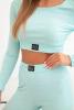 Komplet z bluzką top prążkowany miętowy