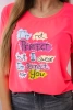 Bluzka z nadrukiem Perfect różowy neon