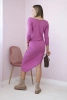 Sukienka asymetryczna, 3/4 rękaw różowa