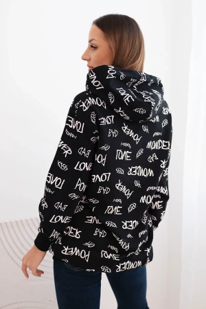 Bluza z napisami czarna
