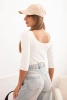 Bluzka okrągły dekolt ecru