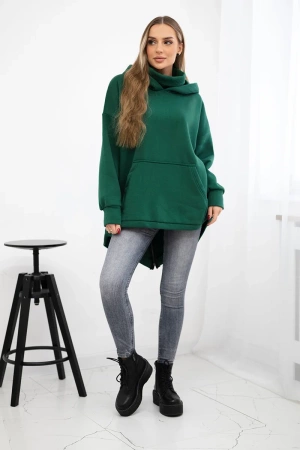 Bluza ocieplana z suwakiem z tyłu ciemno zielona