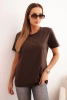 Bluzka damska bawełniana o klasycznym kroju brązowa