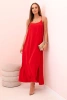 Sukienka długa na ramiączka czerwona