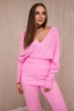 Komplet swetrowy dwuczęściowy jasno różowa