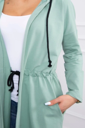 Narzutka z dłuższym tyłem ciemno miętowa