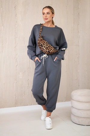 Komplet bluza + spodnie masełko grafitowy