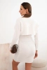 Komplet damski wiskozowy bluzki z sukienką ecru