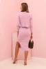 Komplet damska 3-częściowy ze spódnicą i żakietem fioletowy