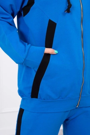 Komplet sportowy z lampasami chabrowy