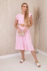 Sukienka z falbankami jasno różowa