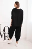 Komplet damski dresowy z grubszego materiału z szerokimi nogawkami czarny