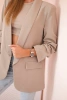 Marynarka z klapami elegancka ciemno beżowa