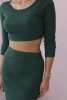 Komplet bluzki ze spódniczką zielony