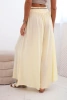 Spodnie damskie z wiskozy z szeroką nogawką żółte