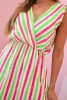Sukienka damska bawełniana w kolorowe paski zielony neon