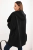 Bluza damska ocieplana z kapturem i asymetrycznym zamkiem czarna