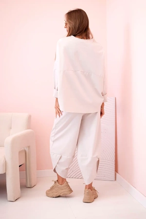 Komplet new punto bluza + spodnie beżowy