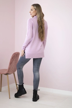 Sweter ze stójką fioletowy