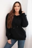 Bluza damska pętelkowa bawełniana z kapturem i kieszenią kangurką czarna