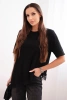 Bluzka damska bawełniana asymetryczna z koronką na dole czarna