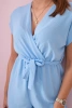 Kombinezon krótki wiązany w talii niebieski