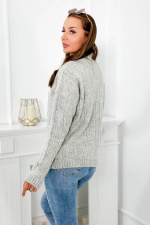 Sweter z półgolfem szary