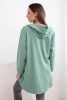 Bluza z dłuższym tyłem i kapturem ciemno miętowa