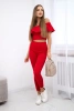 Komplet z falbanką czerwony