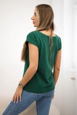 Bluzka z nadrukiem ust zielona