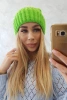 Czapka z wywinięciem Magda K293 zielony neon