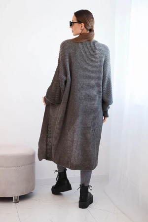 Długi kardigan sweter cappucino