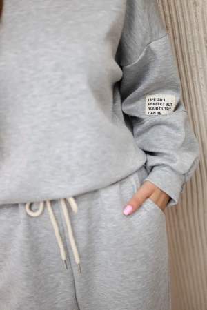 Komplet bluza + spodnie masełko jasny szary