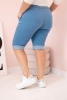 Spodenki damskie bawełniane Plus Size z wiązaniem jasno jeansowe