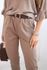 Spodnie damskie wiskozowe z paskiem i zwężaną nogawką fango