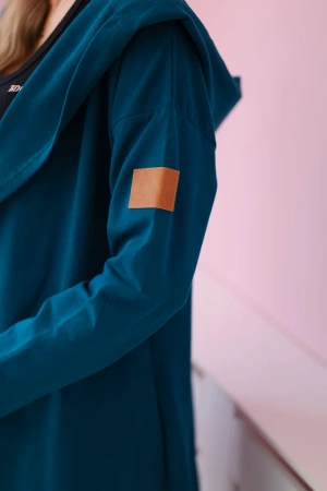 Narzutka długa z kapturem morska